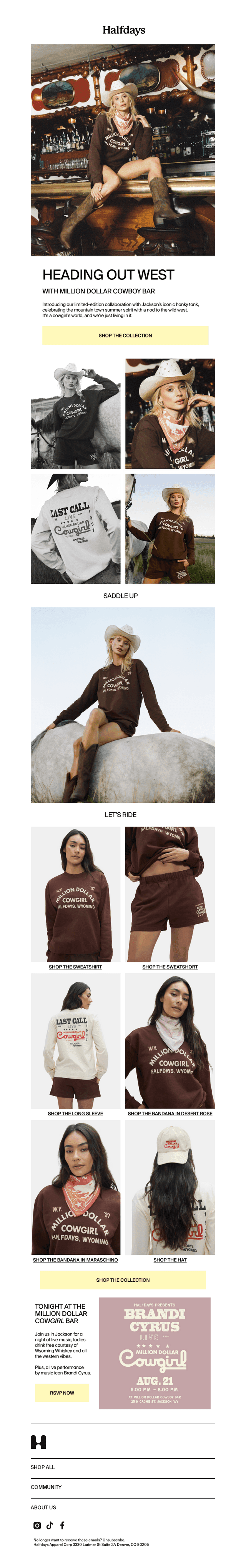 Introducing: Halfdays x Million Dollar Cowboy Bar