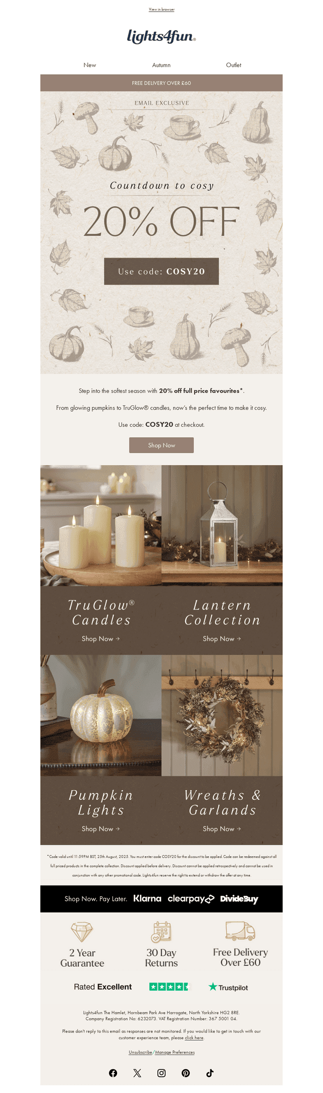 20% OFF* 🍂 Countdown to cosy