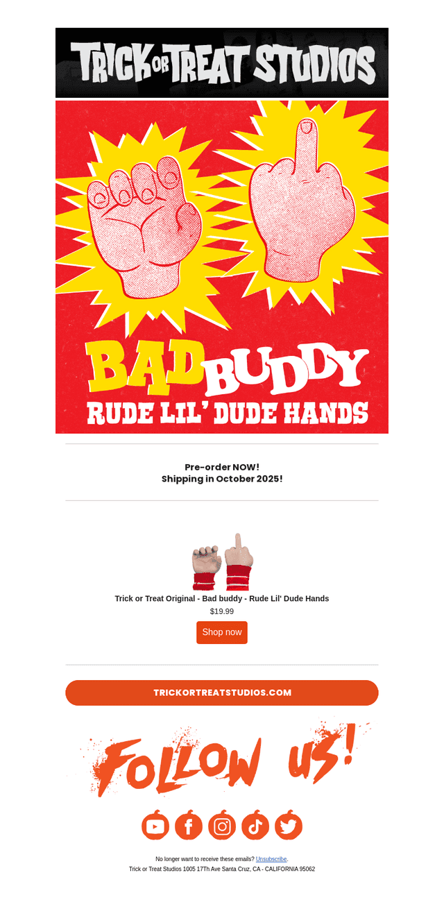 Bad Buddy - Rude 'lil Dude Hands are here!