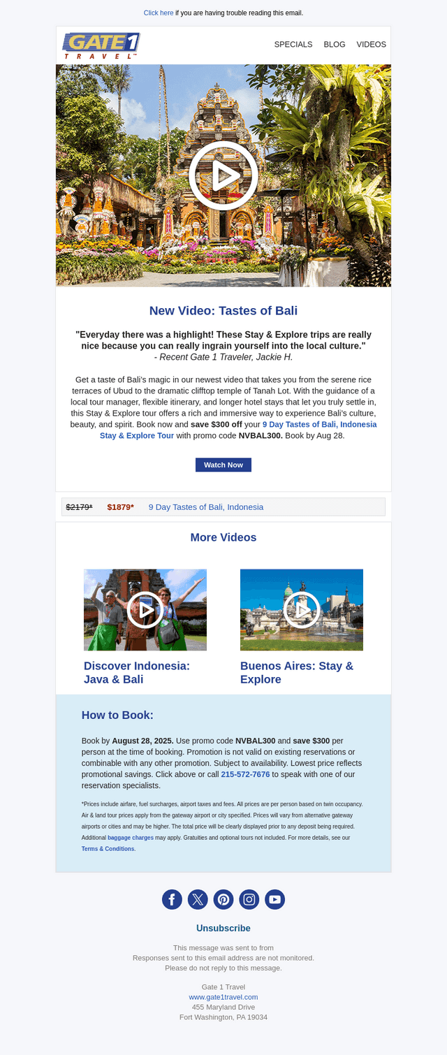 Gate 1 Travel email from Thu, Aug 21, 2025