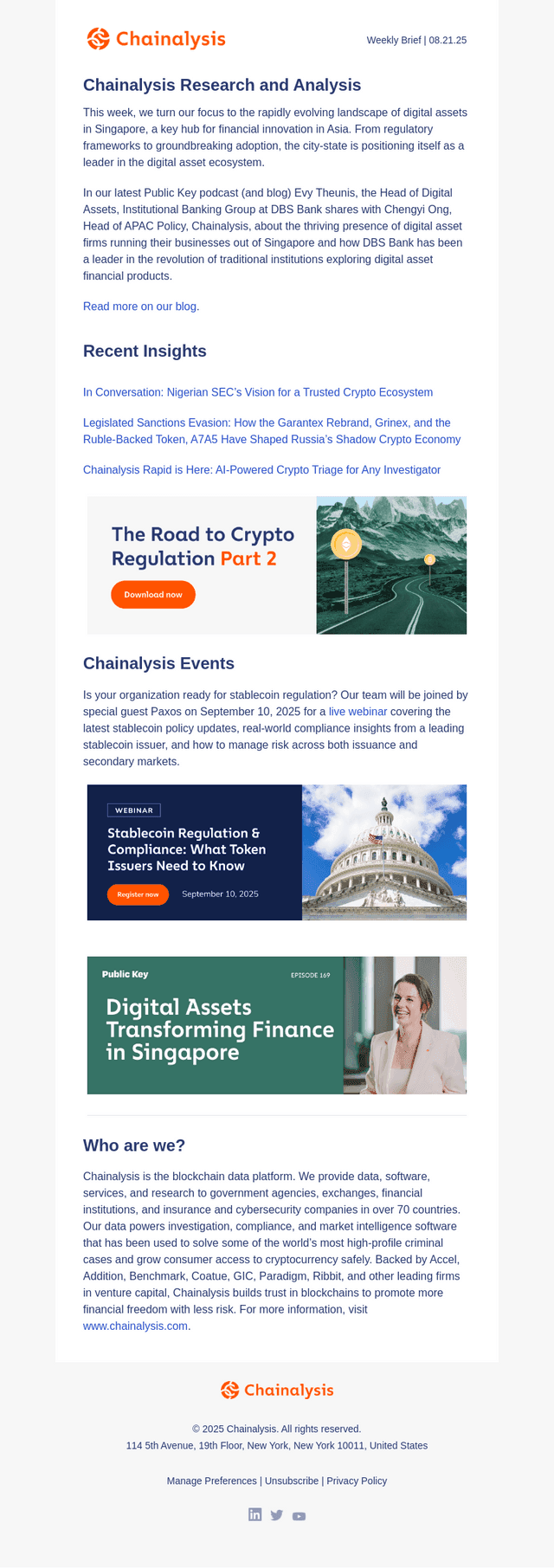 Chainalysis email from Thu, Aug 21, 2025