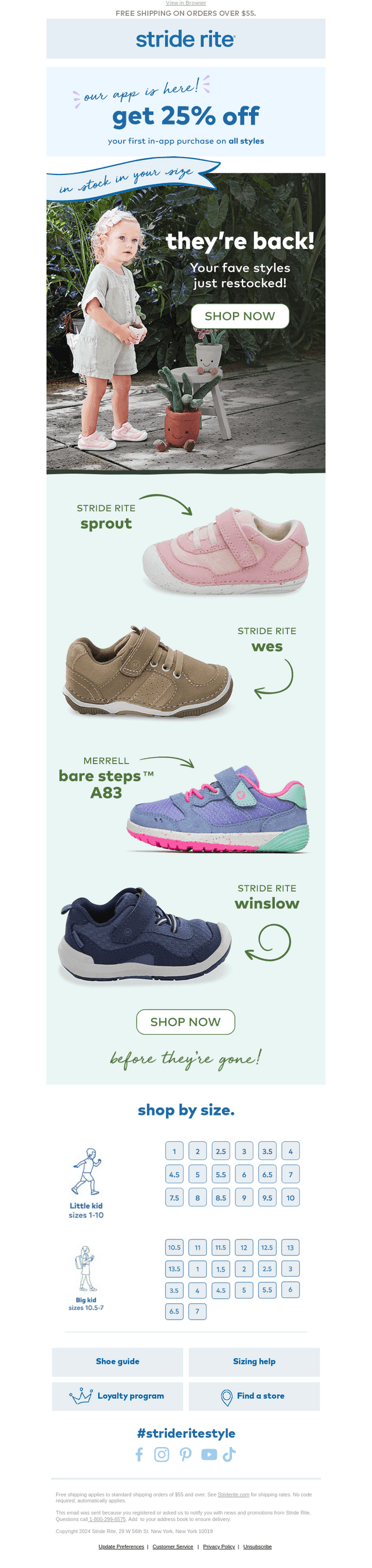 Stride Rite email from Fri, Aug 22, 2025