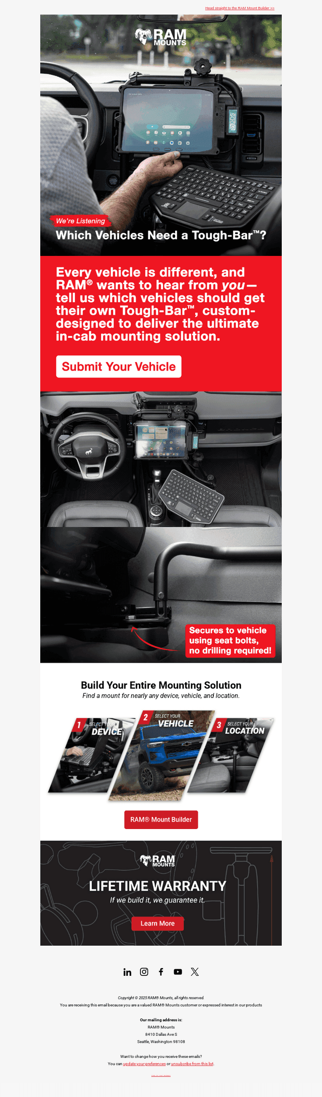 RAM Mounts email from Fri, Aug 22, 2025