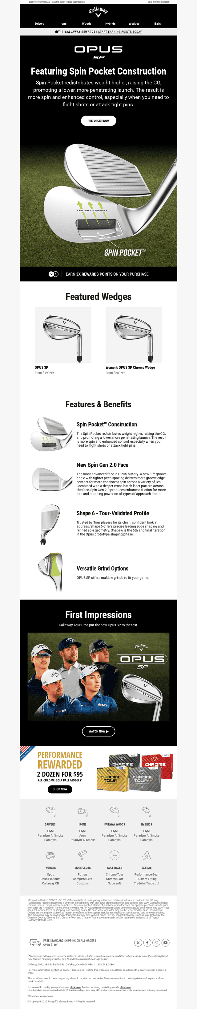 Callaway Golf email from Fri, Aug 22, 2025