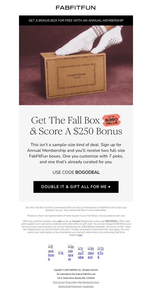 FabFitFun email from Fri, Aug 22, 2025