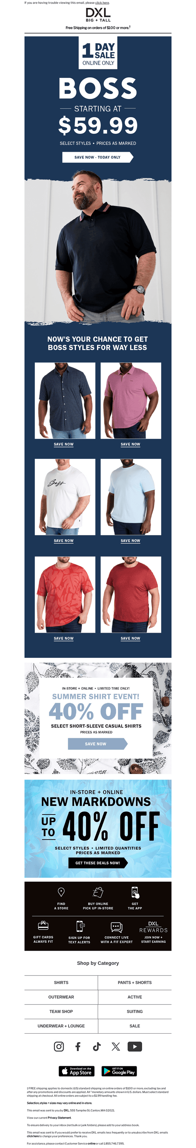 Select BOSS Styles Starting At 59.99, Ends Tonight!
