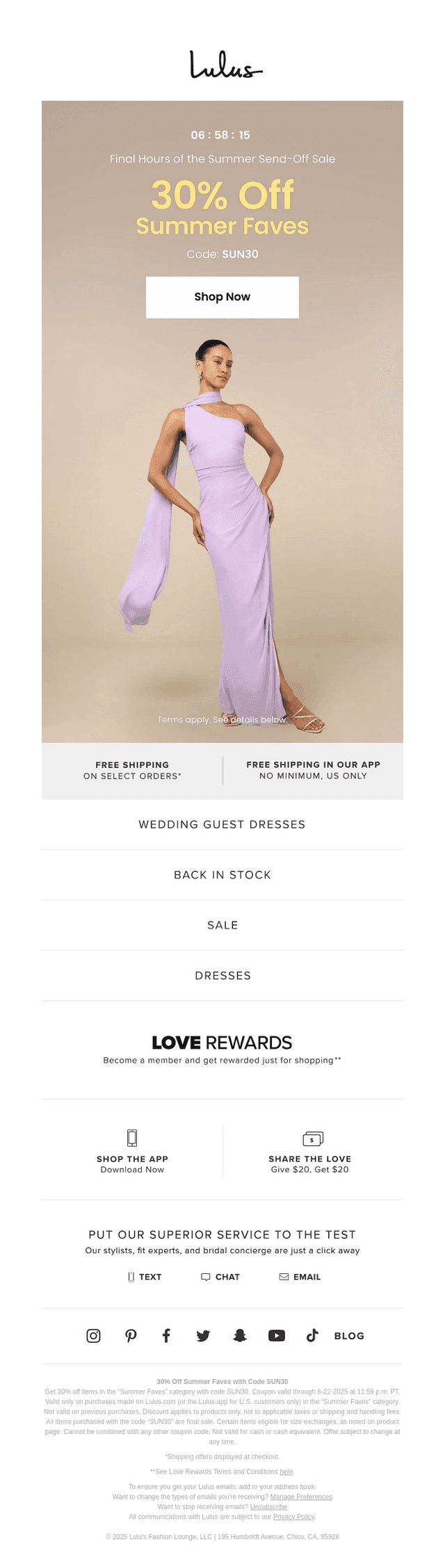 30% Off Summer Faves Ends TONIGHT