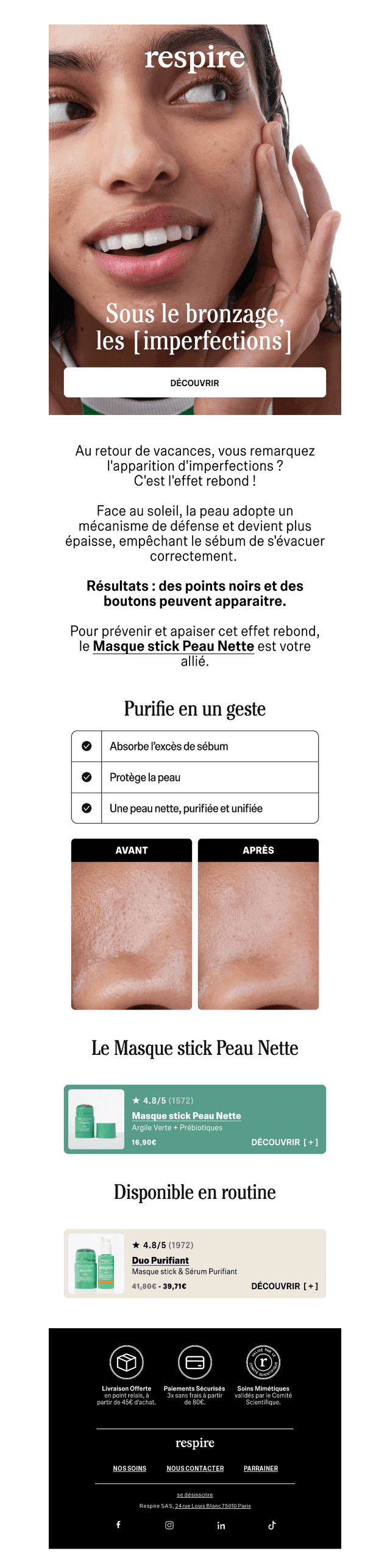 Imperfections après l’été ?
