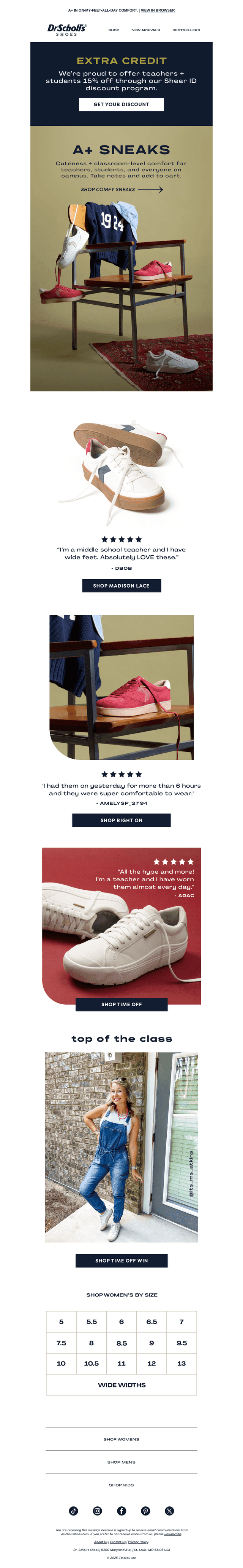 Top sneaker picks for students & teachers 🍎