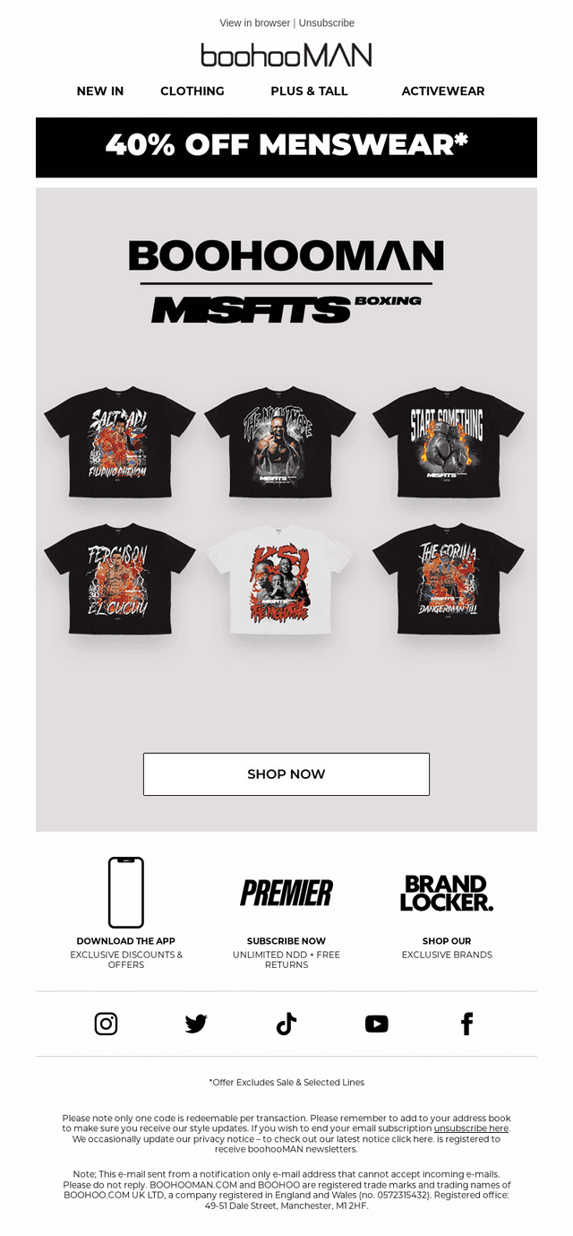 boohooMAN x Misfits
