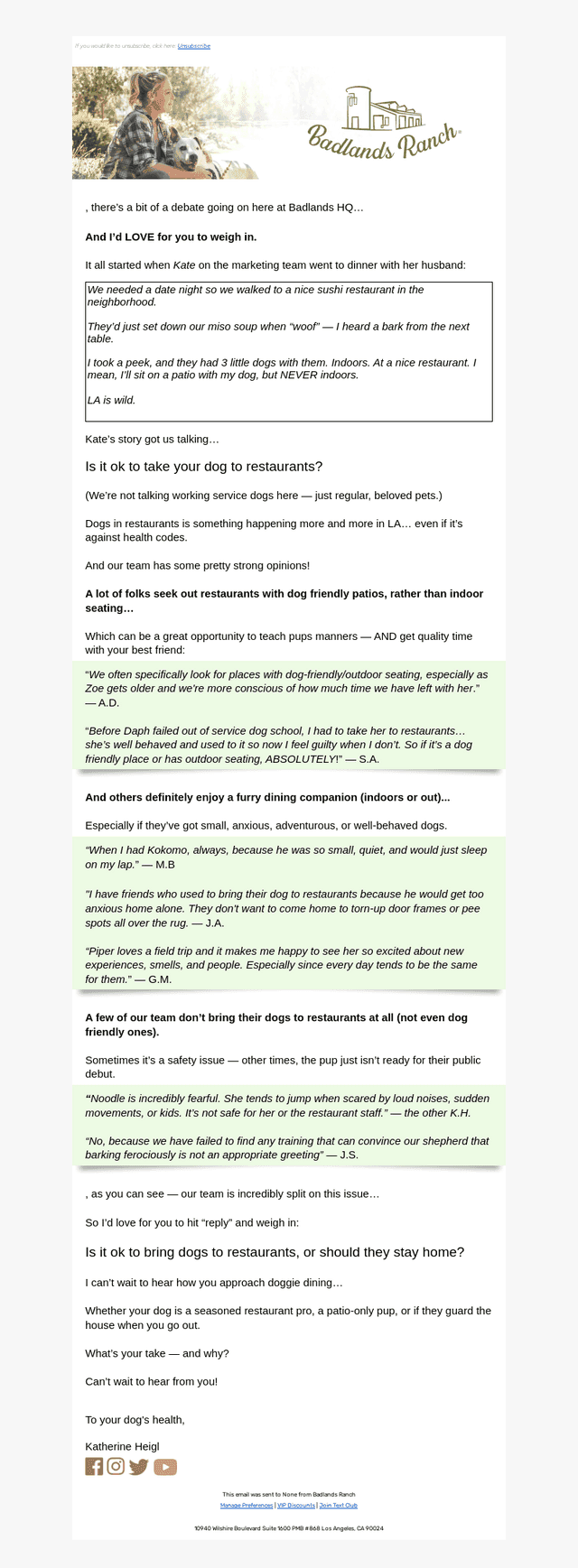 Barking in the sushi restaurant