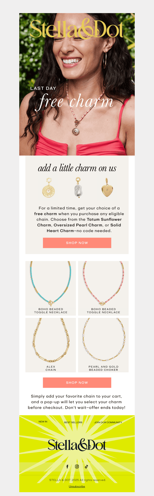 ⚡LAST DAY⚡ for your Free Charm!
