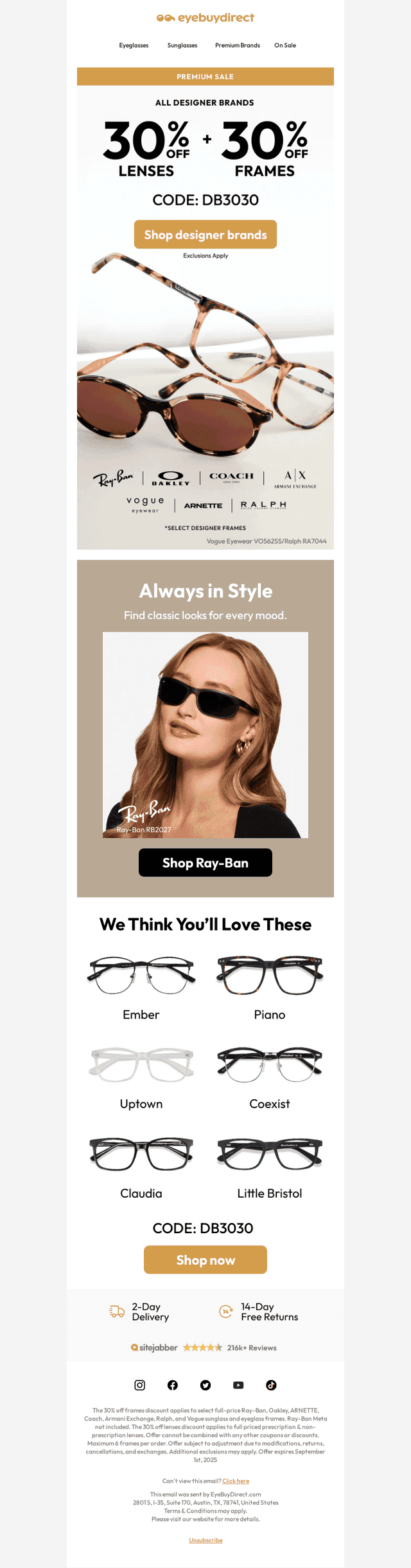 30% Off Designer Frames + 30% Off Lenses 👓✨