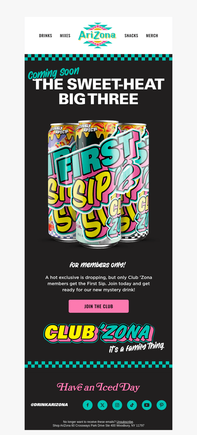 Arizona Iced Tea email from Mon, Aug 25, 2025