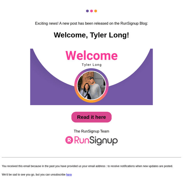RunSignUp email from Mon, Aug 25, 2025