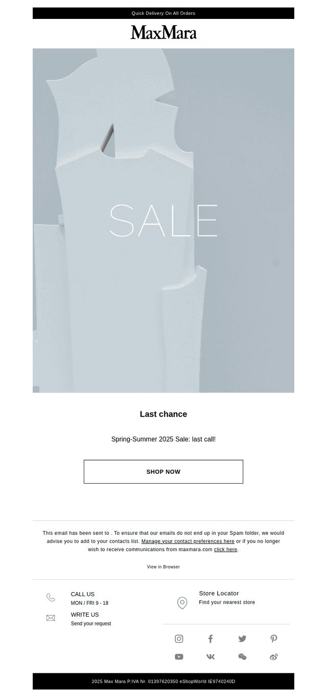 Spring-Summer 2025 Sale