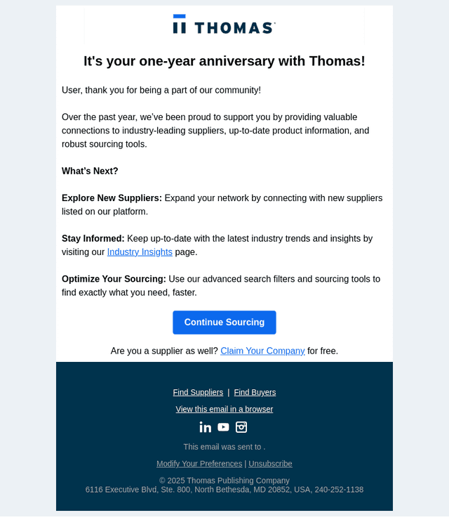 ThomasNet email from Tue, Aug 26, 2025