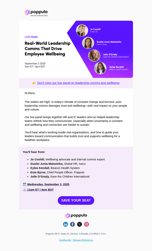 poppulo email from Tue, Aug 26, 2025