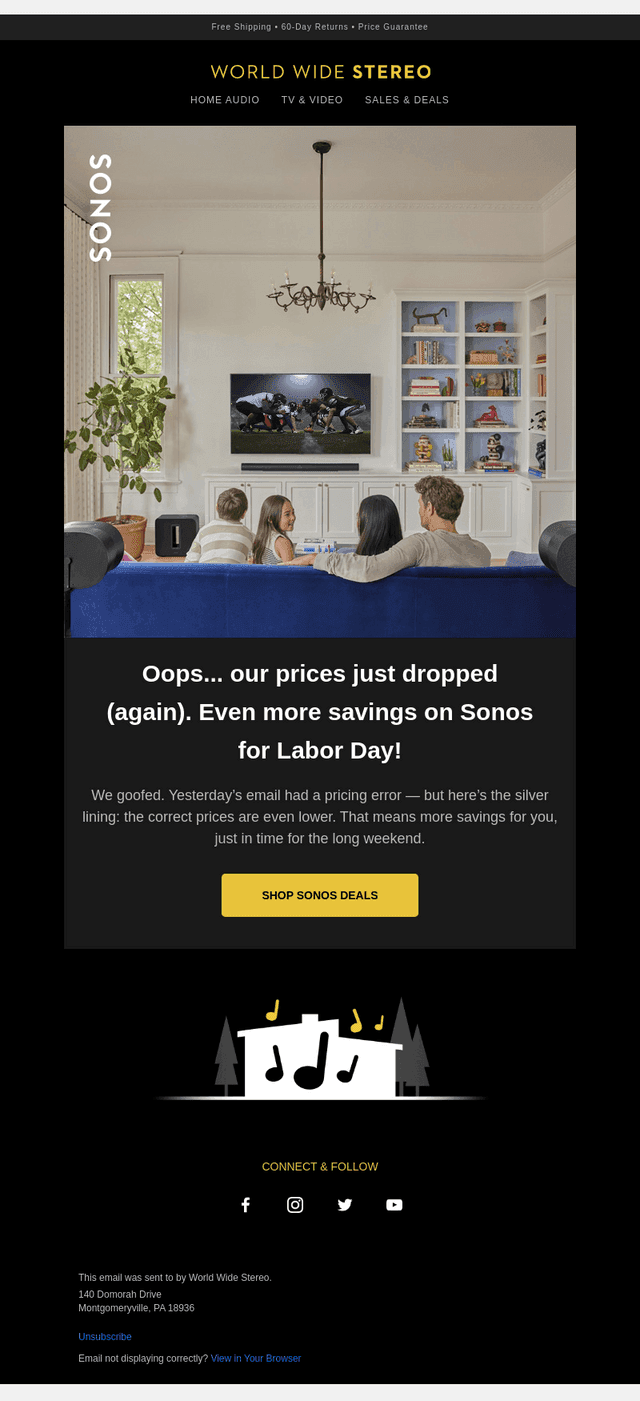 World Wide Stereo email from Tue, Aug 26, 2025