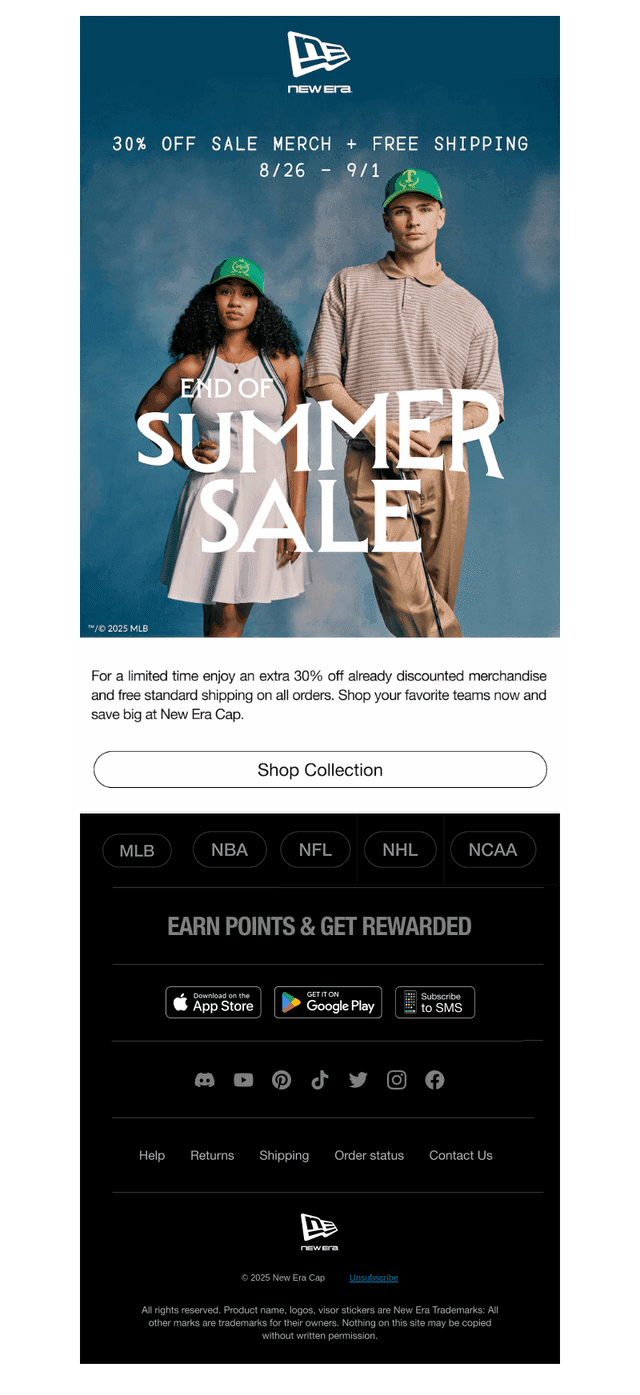 New Era Cap email from Tue, Aug 26, 2025