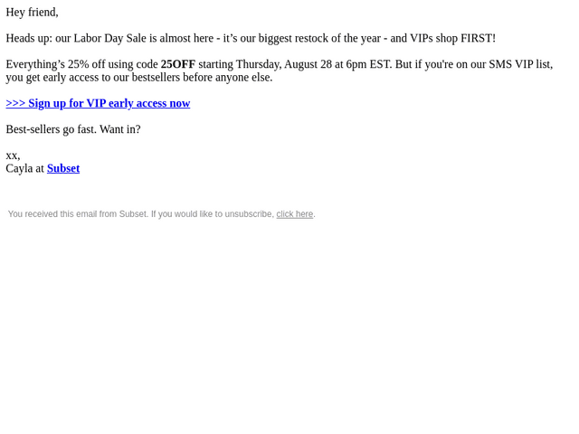 VIPs get 25% off FIRST. Want in?