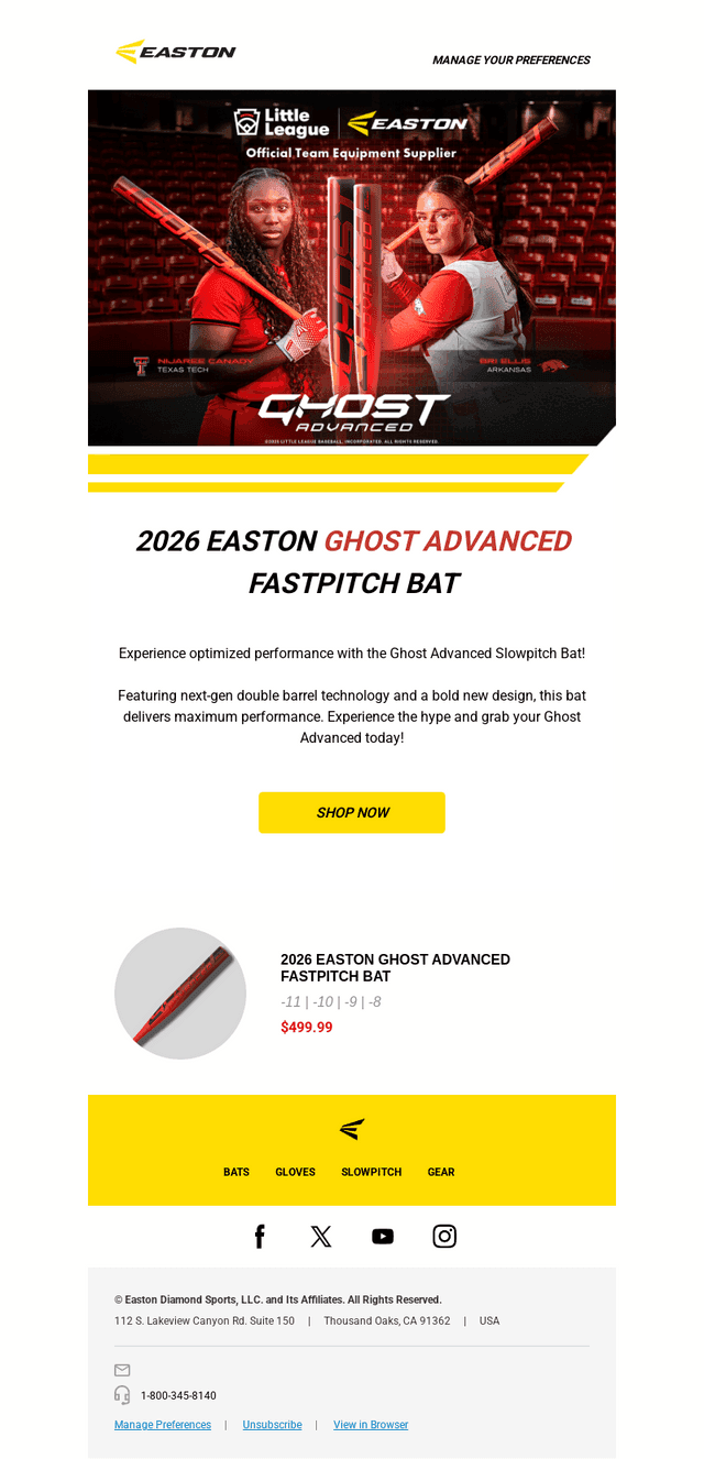 Experience Optimized Performance with the Ghost Advanced Slowpitch Bat!