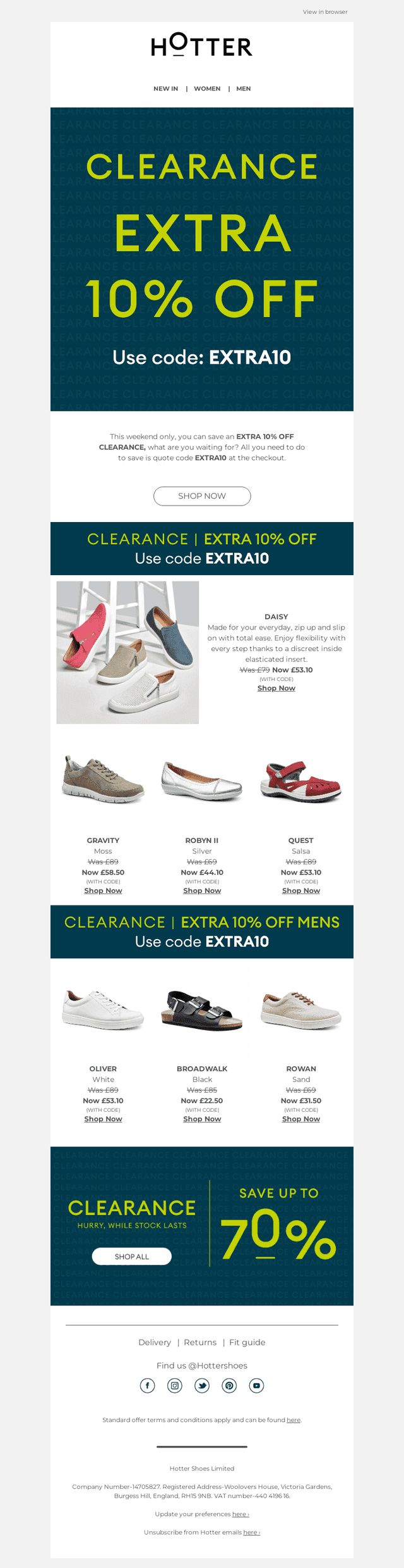 EXTRA 10% off Clearance starts now!