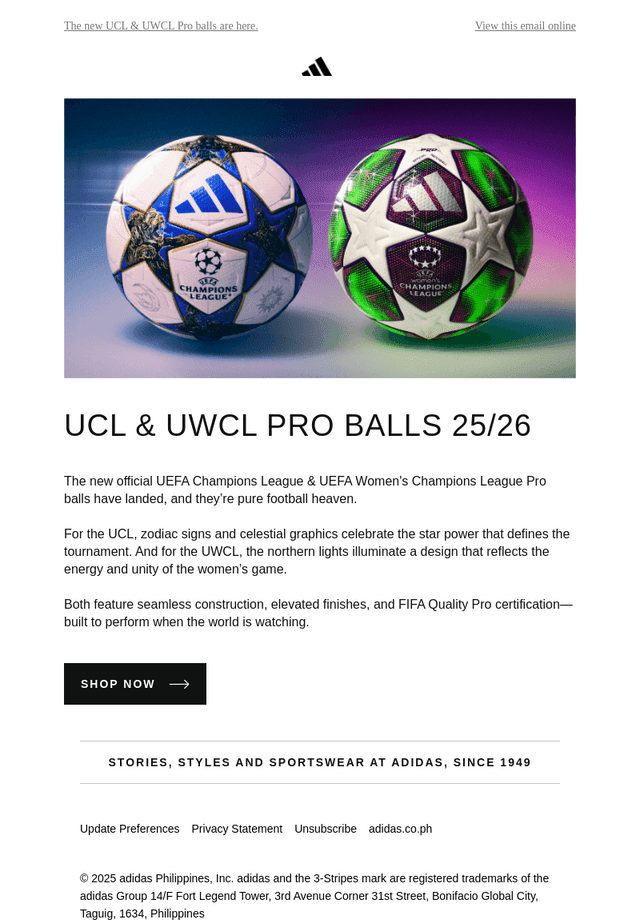 UCL & UWCL PRO BALLS 25/26 ⚽️⭐️