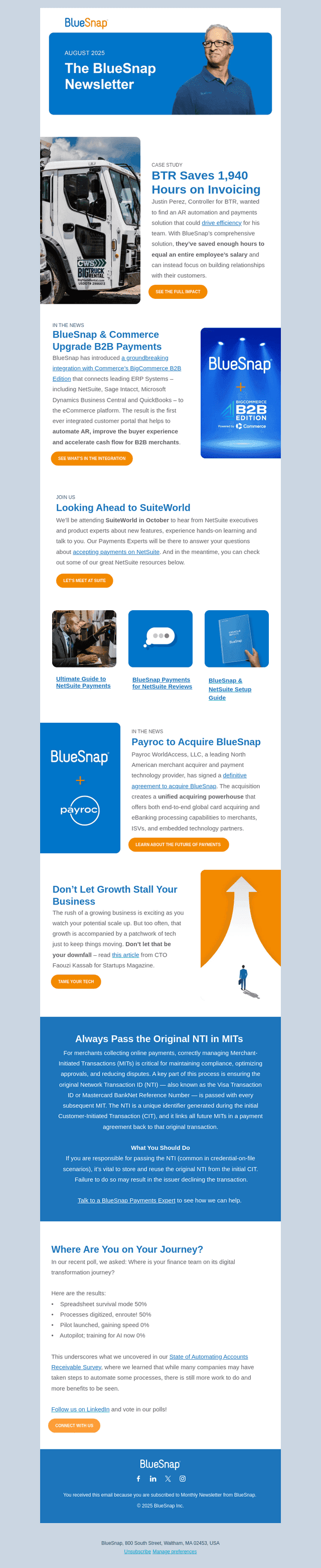 BlueSnap email from Wed, Aug 27, 2025