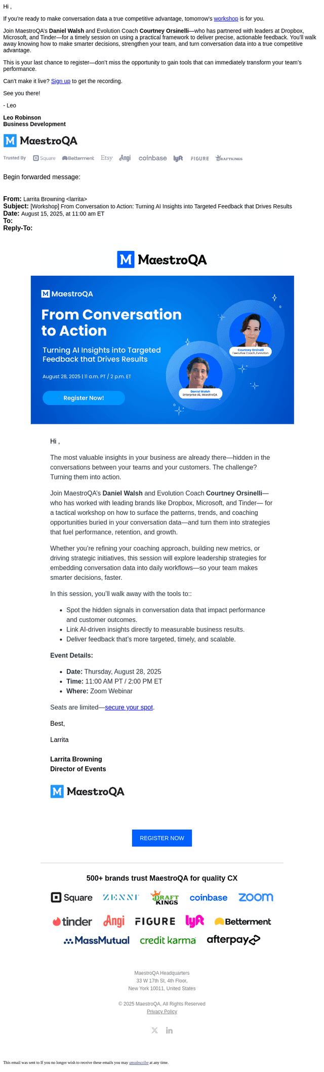 [Last Call] Unlocking Insights: Transform Conversation Data into Performance Results