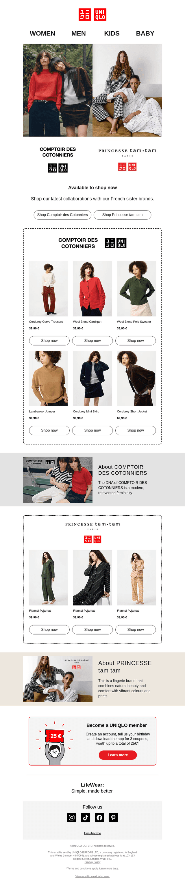 UNIQLO email from Thu, Aug 28, 2025