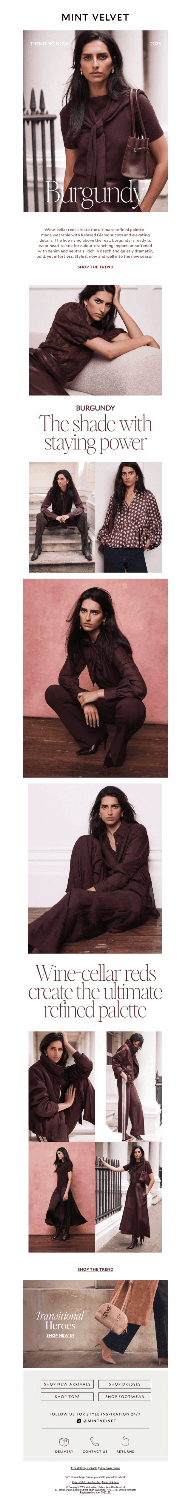 Burgundy is trending