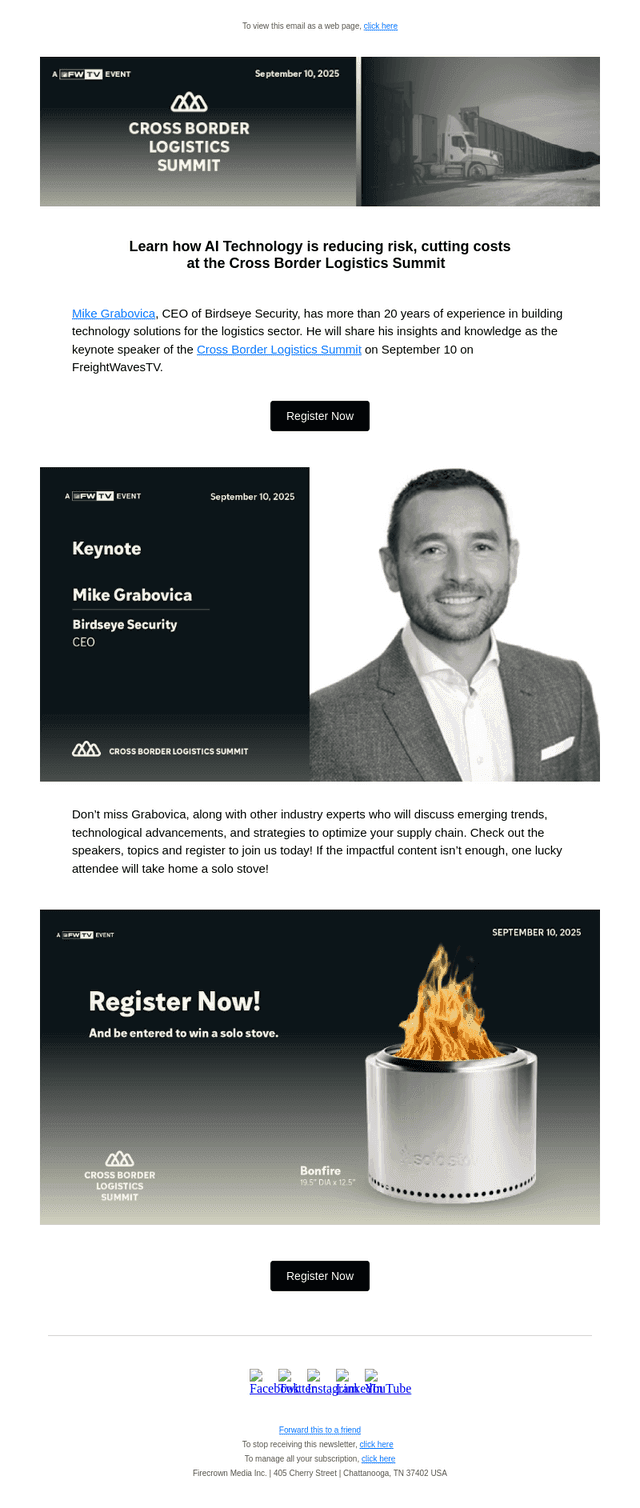 Birdseye Security CEO to keynote Cross Border Logistics Summit