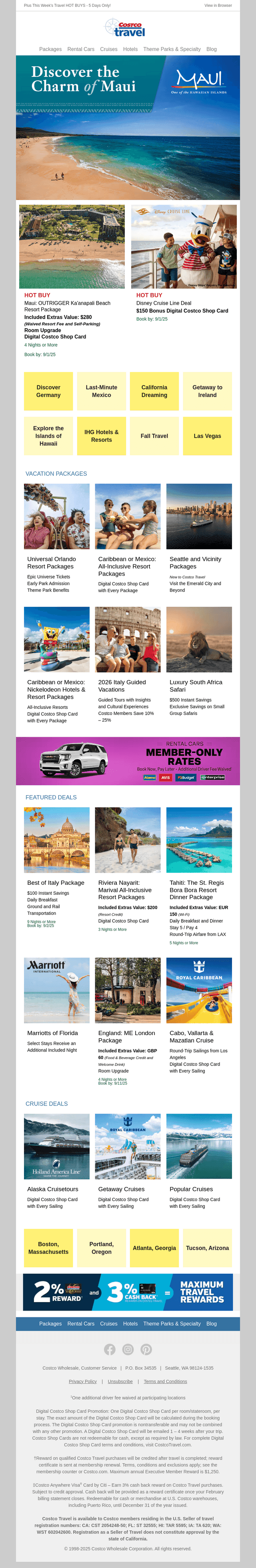 Explore Costco Travel vacation packages