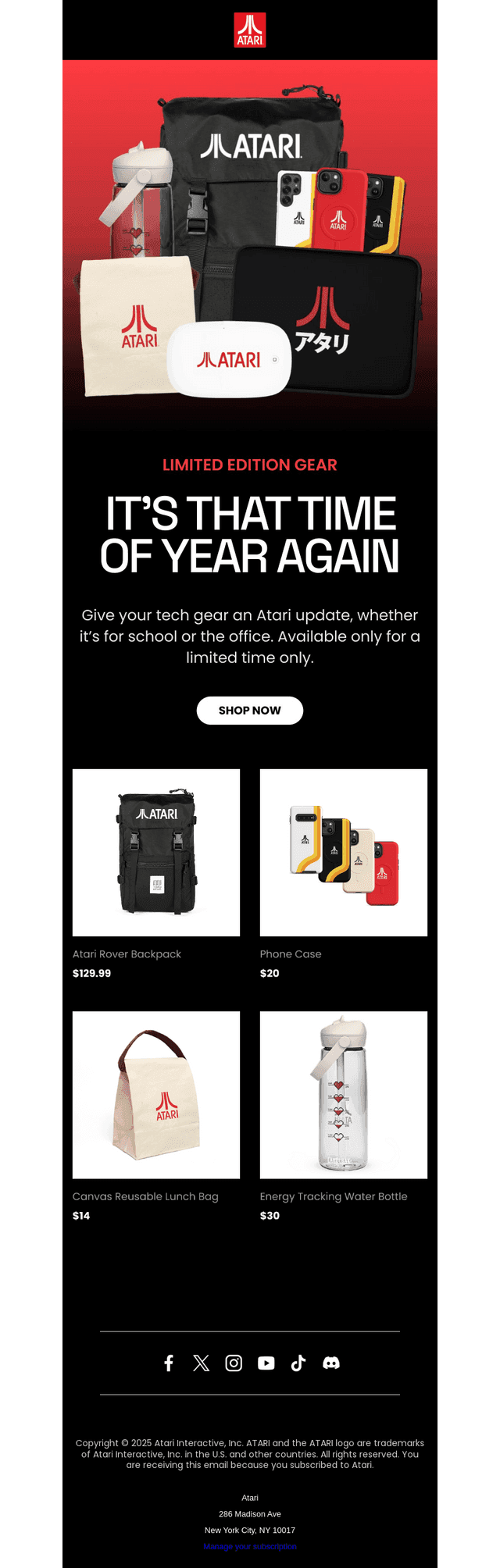 Atari email from Thu, Aug 28, 2025