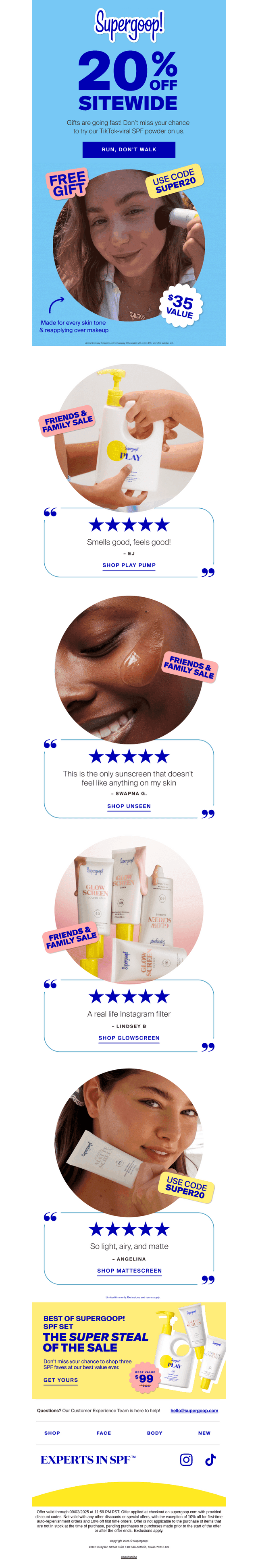 Sunshine, save 20% on SPF faves!