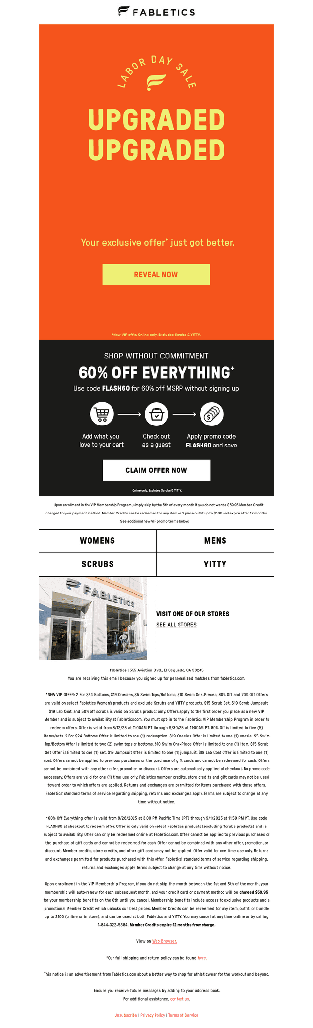 Fabletics email from Fri, Aug 29, 2025