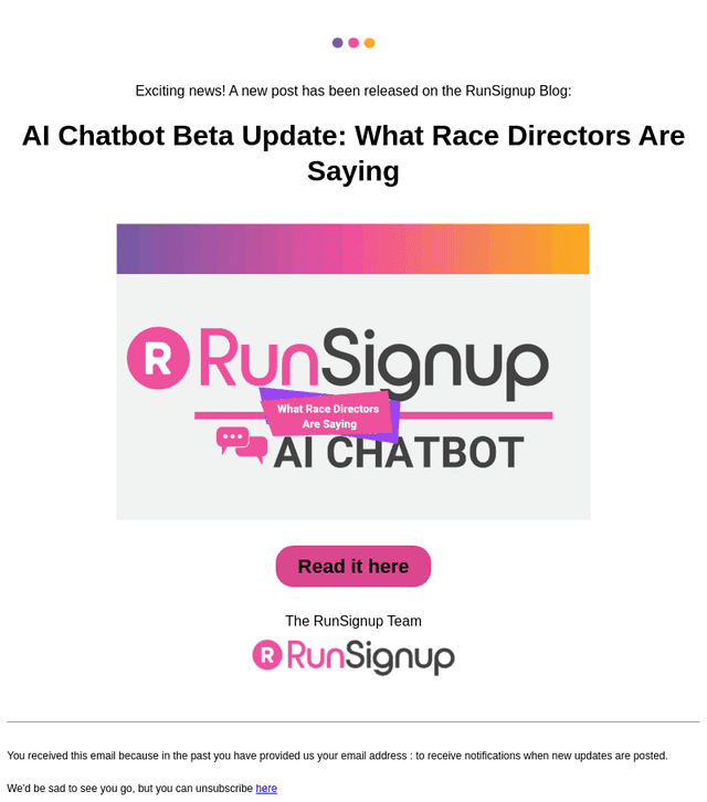 RunSignUp email from Fri, Aug 29, 2025