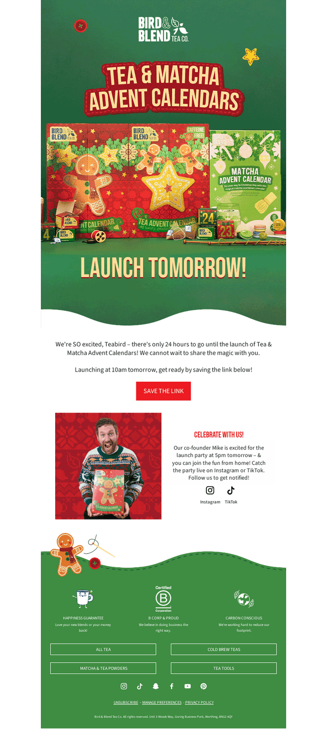 Bird & Blend Tea Co. email from Sat, Aug 30, 2025