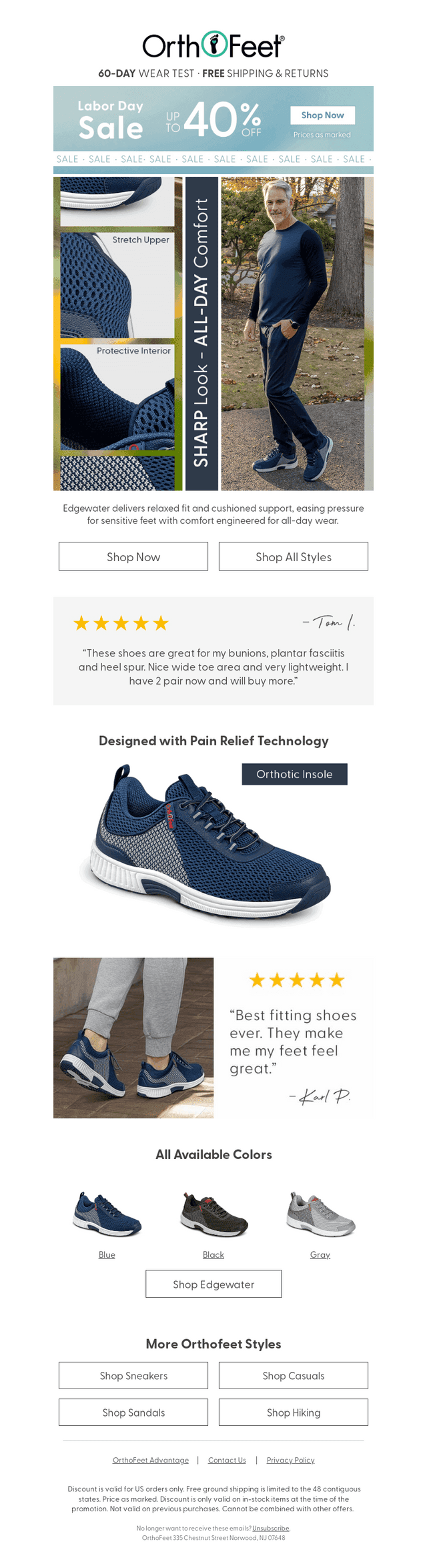 Sneakers Engineered for Relief. Worn for Everything.