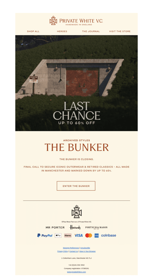 The Bunker is closing.