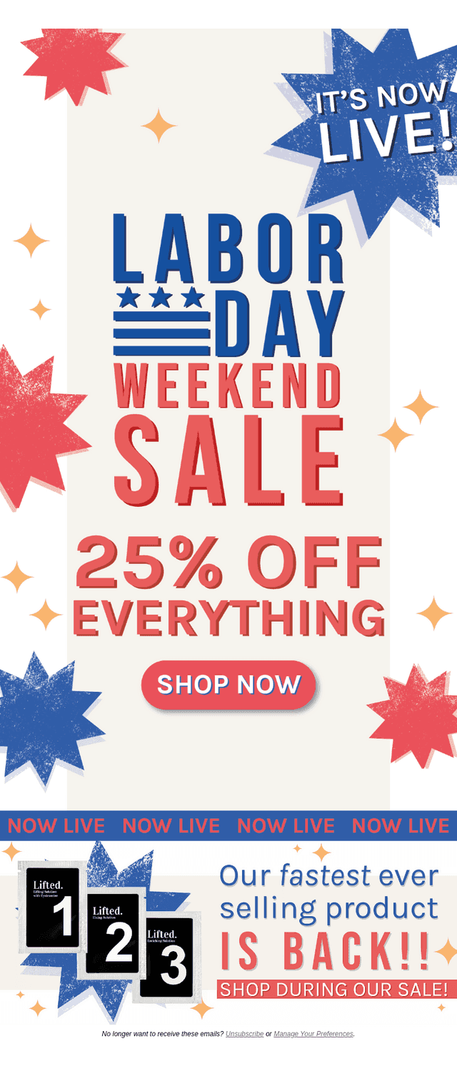 25% off for Labor Day has arrived! 🫡