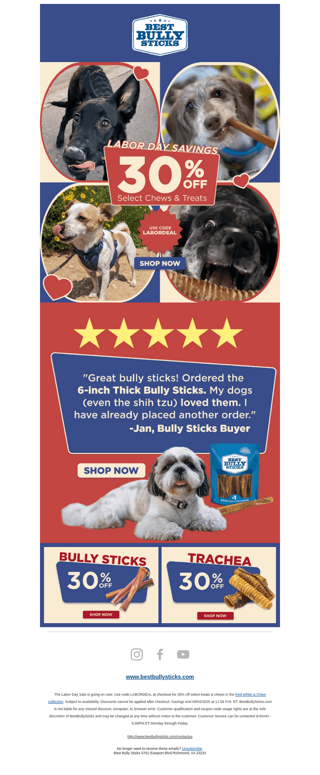 30% OFF Select Chews & Treats 🇺🇸 ✨