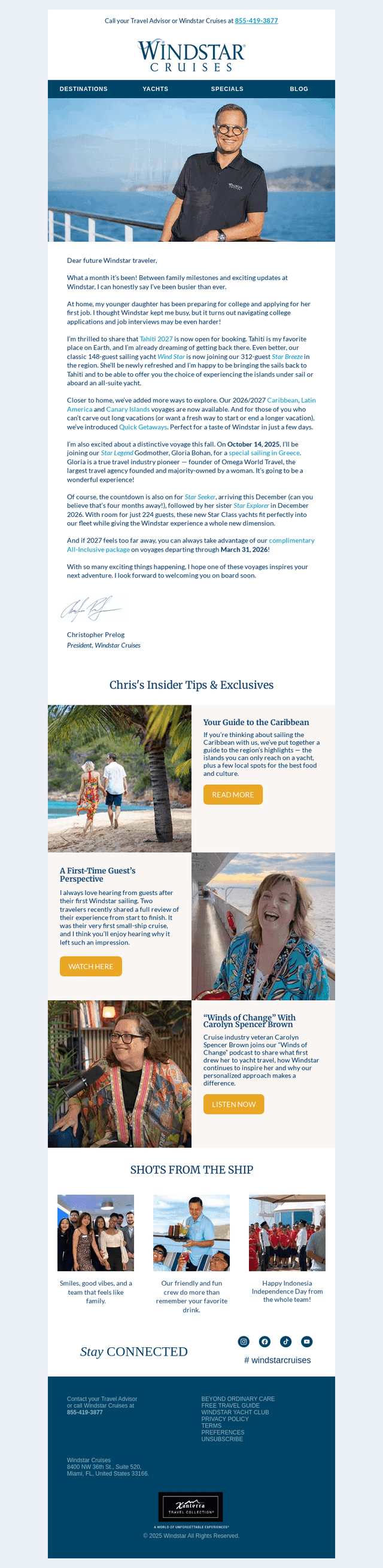 A Message From Windstar’s President — August 2025