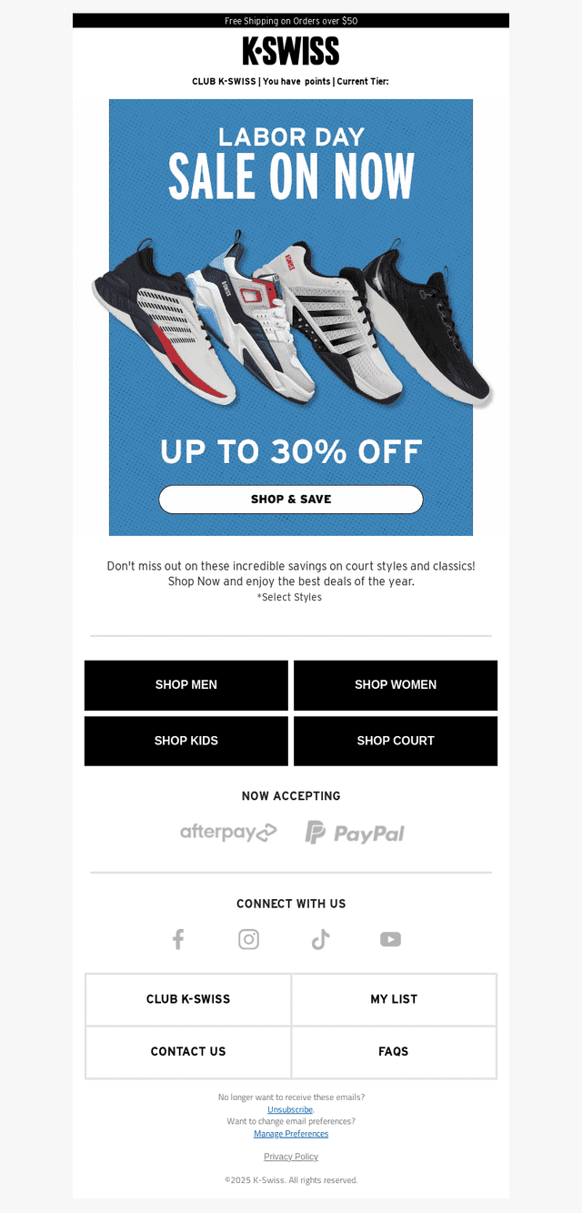 Step into Labor Day savings!