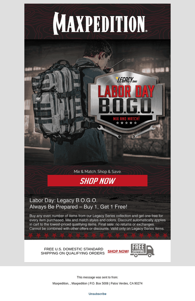 Don't Miss ● Labor Day BOGO