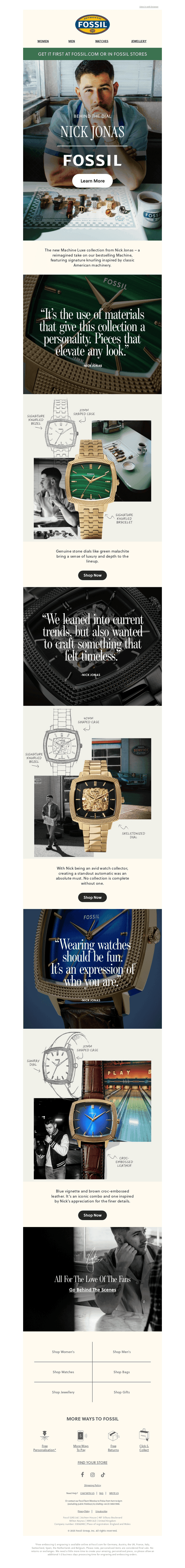 Inside The Nick Jonas x Fossil Collection