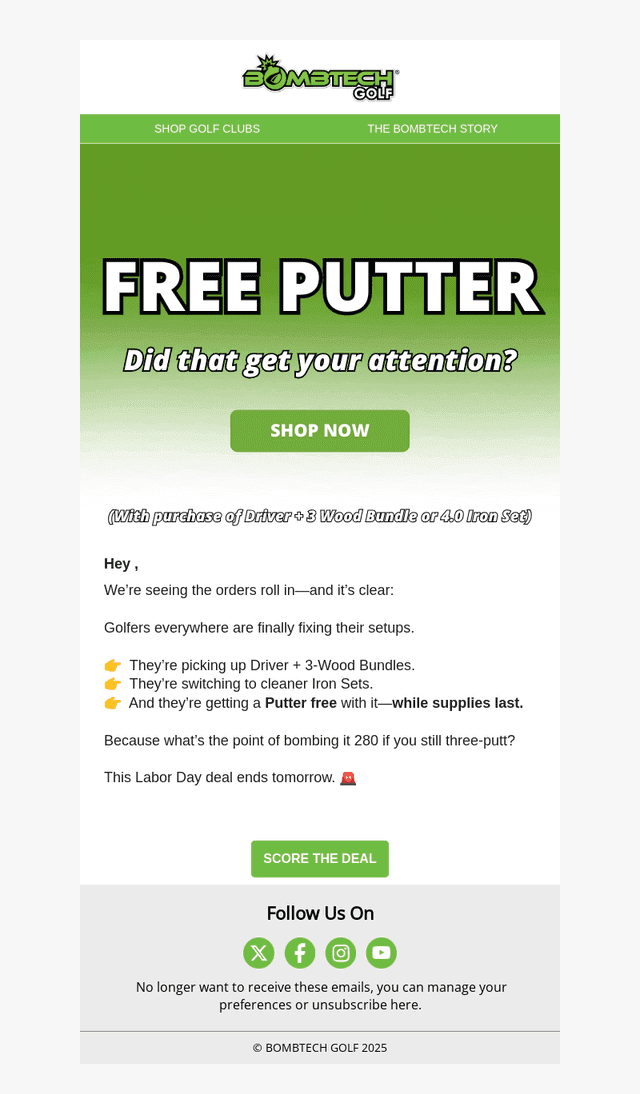 Everyone’s fixing their bag—and getting a free putter