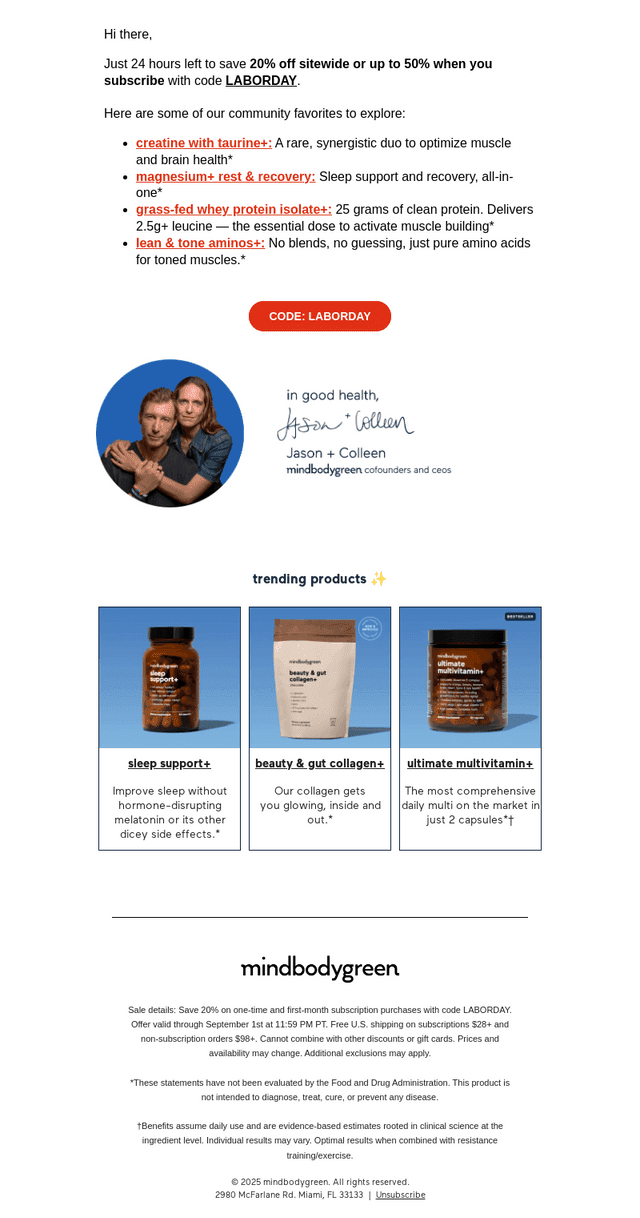 20% off mindbodygreen supplements 🚨