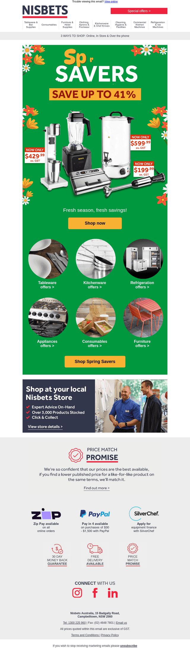 Spring savings are here! Up to 41% off